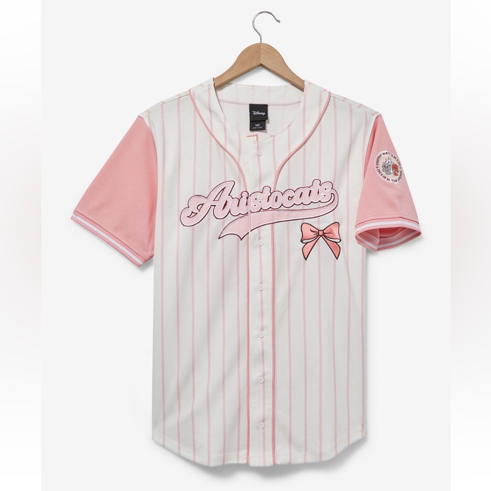 Aristocats Women's Pink and White Button Down Shirt